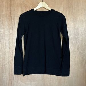 Club Monaco Black Extra Fine Merino Wool Italian Yarn Crew Neck Sweater M